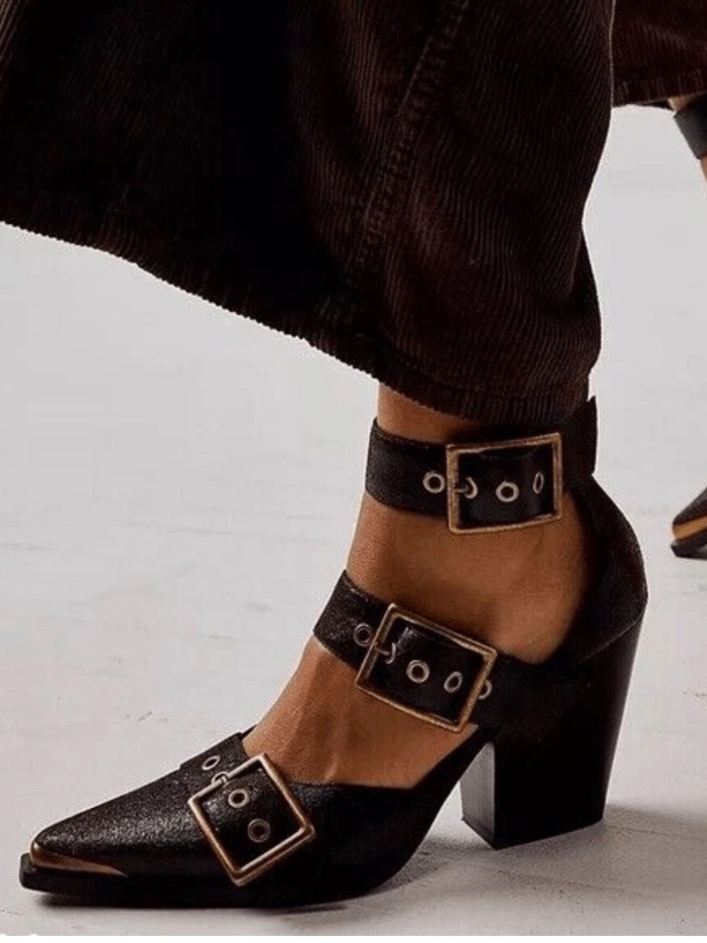 Free People X Jeffrey Campbell Hendrix Heels Black Matte and Silver 7.5